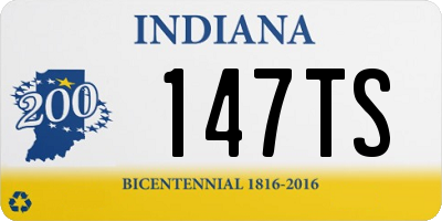 IN license plate 147TS