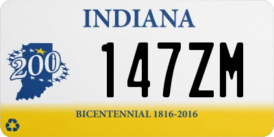 IN license plate 147ZM