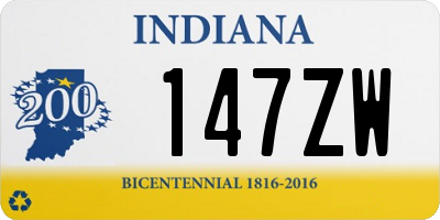 IN license plate 147ZW