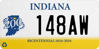 IN license plate 148AW