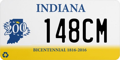 IN license plate 148CM