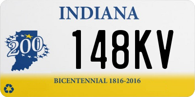 IN license plate 148KV