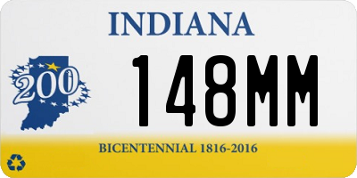 IN license plate 148MM