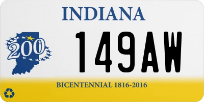 IN license plate 149AW