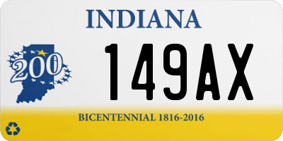 IN license plate 149AX