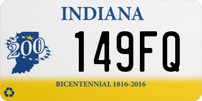 IN license plate 149FQ