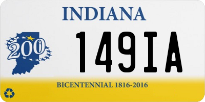IN license plate 149IA