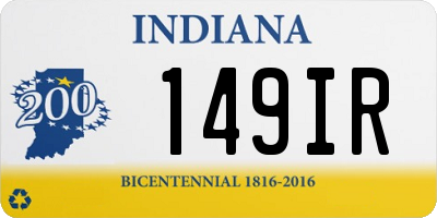 IN license plate 149IR