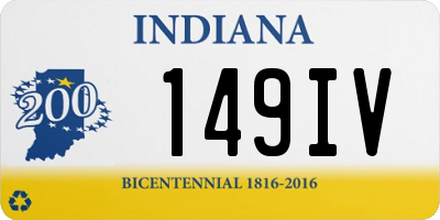 IN license plate 149IV
