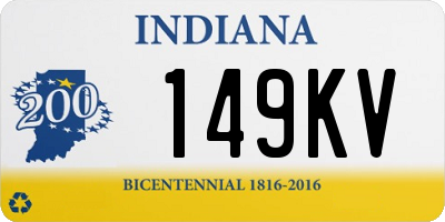 IN license plate 149KV