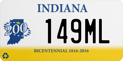 IN license plate 149ML