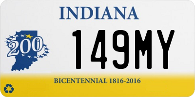 IN license plate 149MY