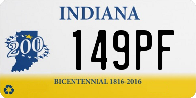 IN license plate 149PF