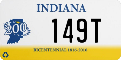 IN license plate 149T