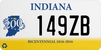 IN license plate 149ZB