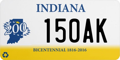 IN license plate 150AK