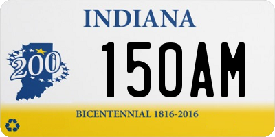 IN license plate 150AM