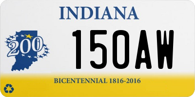 IN license plate 150AW