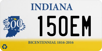 IN license plate 150EM