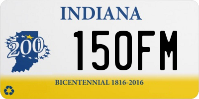 IN license plate 150FM