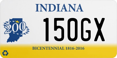 IN license plate 150GX