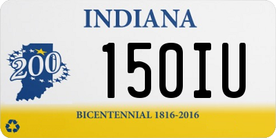 IN license plate 150IU