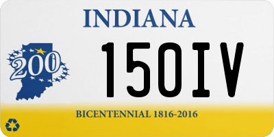 IN license plate 150IV