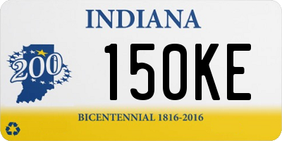 IN license plate 150KE