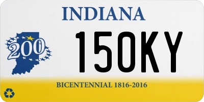 IN license plate 150KY