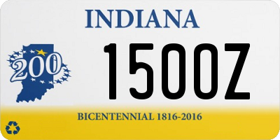 IN license plate 150OZ