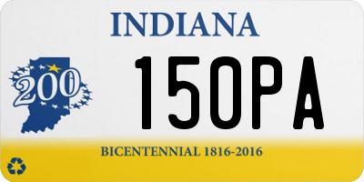 IN license plate 150PA