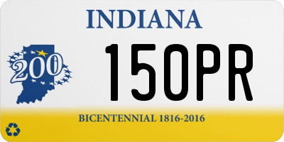 IN license plate 150PR