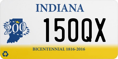 IN license plate 150QX