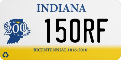 IN license plate 150RF