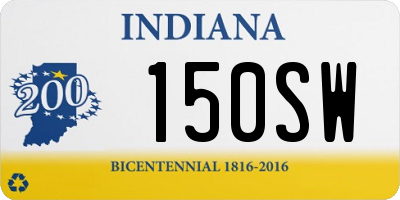 IN license plate 150SW