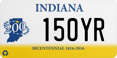 IN license plate 150YR