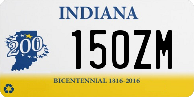 IN license plate 150ZM