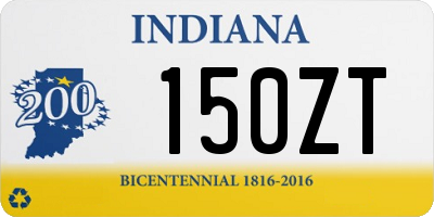 IN license plate 150ZT