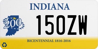 IN license plate 150ZW