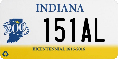 IN license plate 151AL