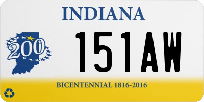 IN license plate 151AW