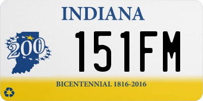 IN license plate 151FM