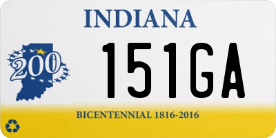 IN license plate 151GA