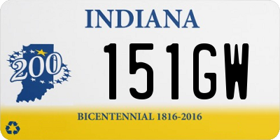 IN license plate 151GW