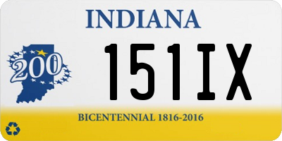 IN license plate 151IX