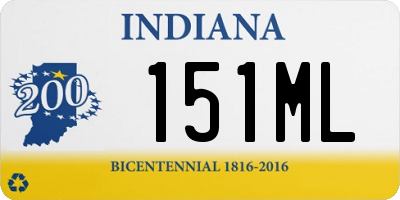 IN license plate 151ML