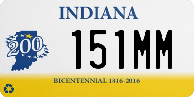 IN license plate 151MM