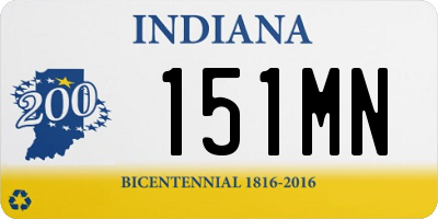 IN license plate 151MN