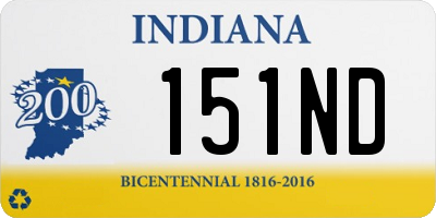 IN license plate 151ND