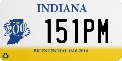 IN license plate 151PM